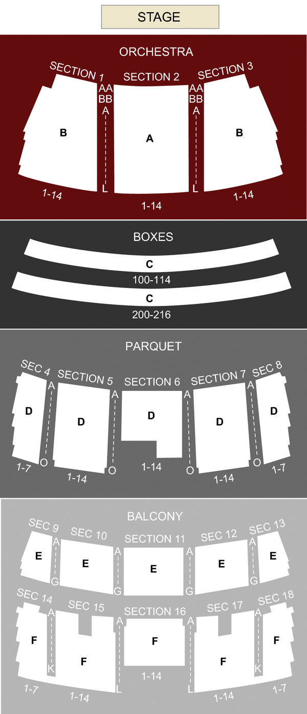 Mahalia Jackson Theatre Seating Chart